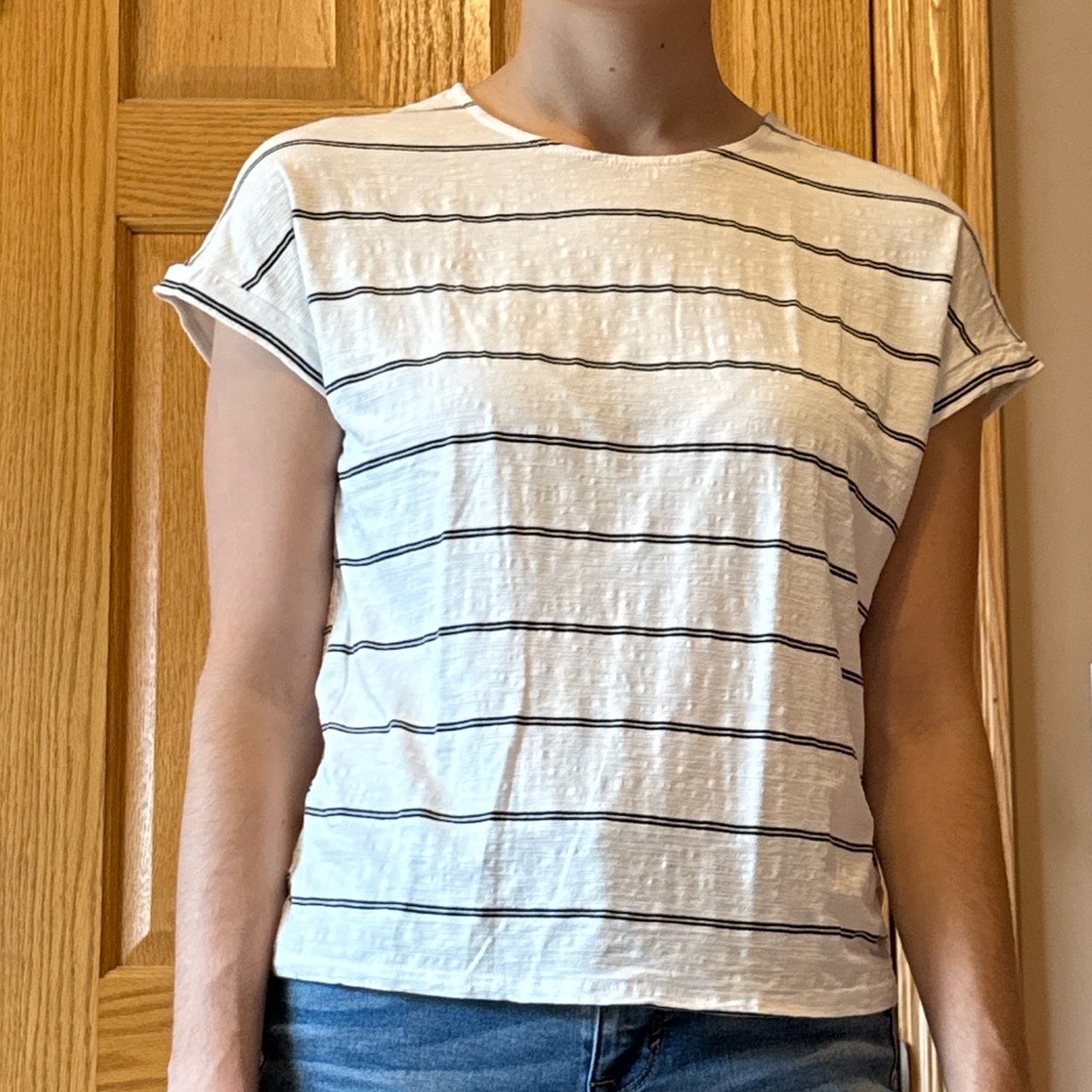 Striped White and Black Shirt